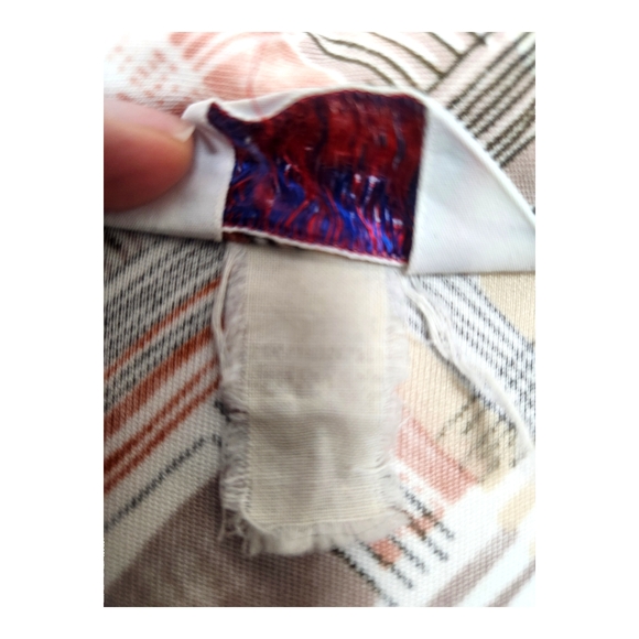 70s Vintage Ultriana Dagger Collar Brushstrokes Print Button Front Blouse - Picture 5 of 6